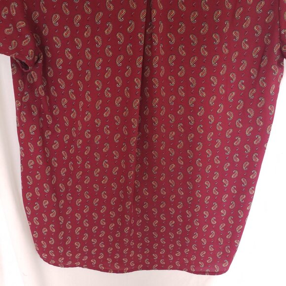 Forever 21 Burgundy Paisley Pattern Short Sleeve V Neck Blouse Size Small - Picture 12 of 12